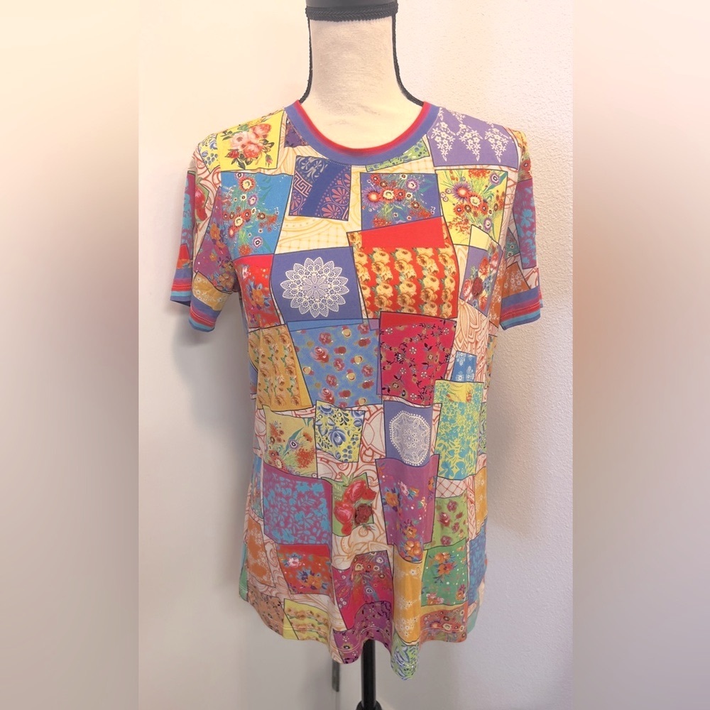New with tag Johnny Was Janie favorite multicolor patchwork short sleeves size M